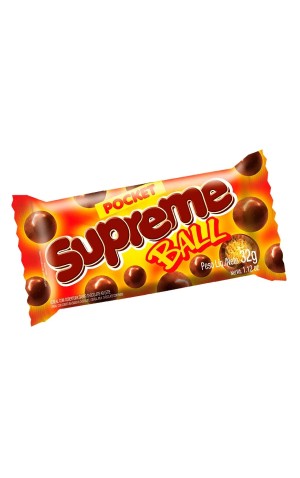 00) CHOCOLATE SUPREME BALL POCKET AO LEITE 32G CX/30