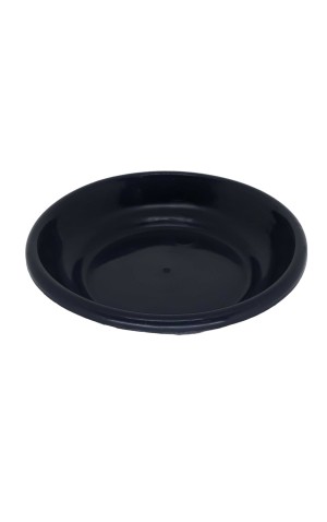 12) PLASTICO PRATO VASO PEQUENO PRETO PC/100