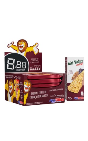 00) ALCAFOODS BARRINHA DE CEREAL LINHACA COM AMEIXA CX/24