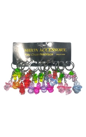 28) CHAVEIRO CHUPETA GRANDE/PEQUENA CORES SORTIDAS DZ/12