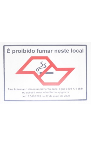 14) PLACA DE PROIBIDO FUMAR C/1 PC/24