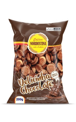 00) NORDESTINA BOLACHA DELICINHA CHOCOLATE 200G UN/1