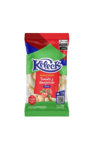 00) KELECK BISCOITO SABOR TOMATE/MANJERICAO 50G CX/18