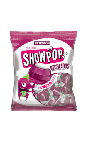 00) PIETROBON PIRULITO SHOWPOP RECHEADO FRAMBOESA 480G UN/1