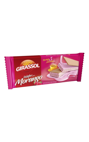00) GIRASSOL WAFER MORANGO 60G CX/50